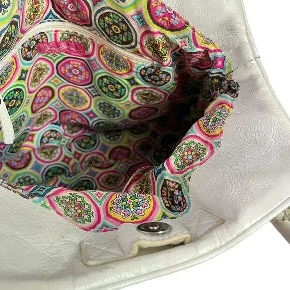 Vera Bradley Palm Beach Gardens Floral Satchel Handbag White Pink Purse Bag - Picture 14 of 16